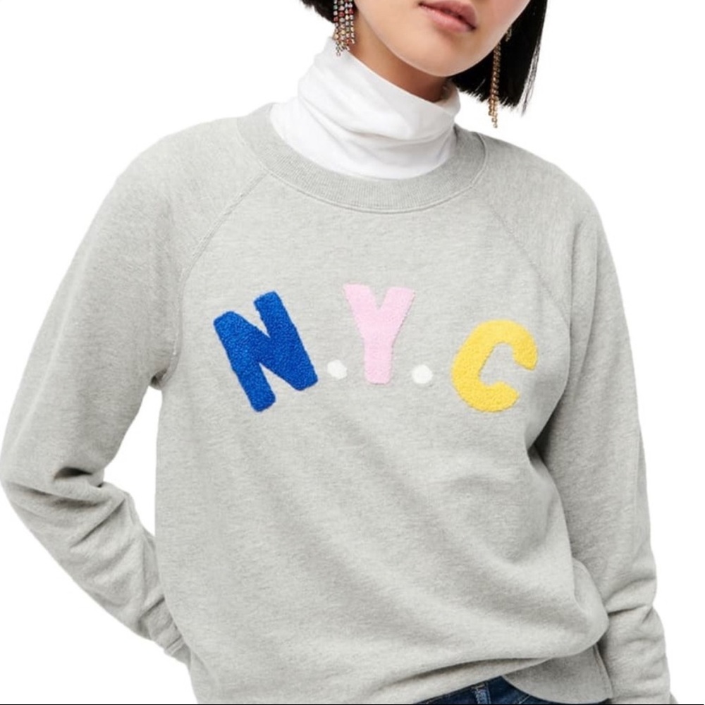 JCrew NYC Embroidered Chenille Sweatshirt
